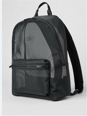 ALO Yoga Black Mesh-Front Backpack